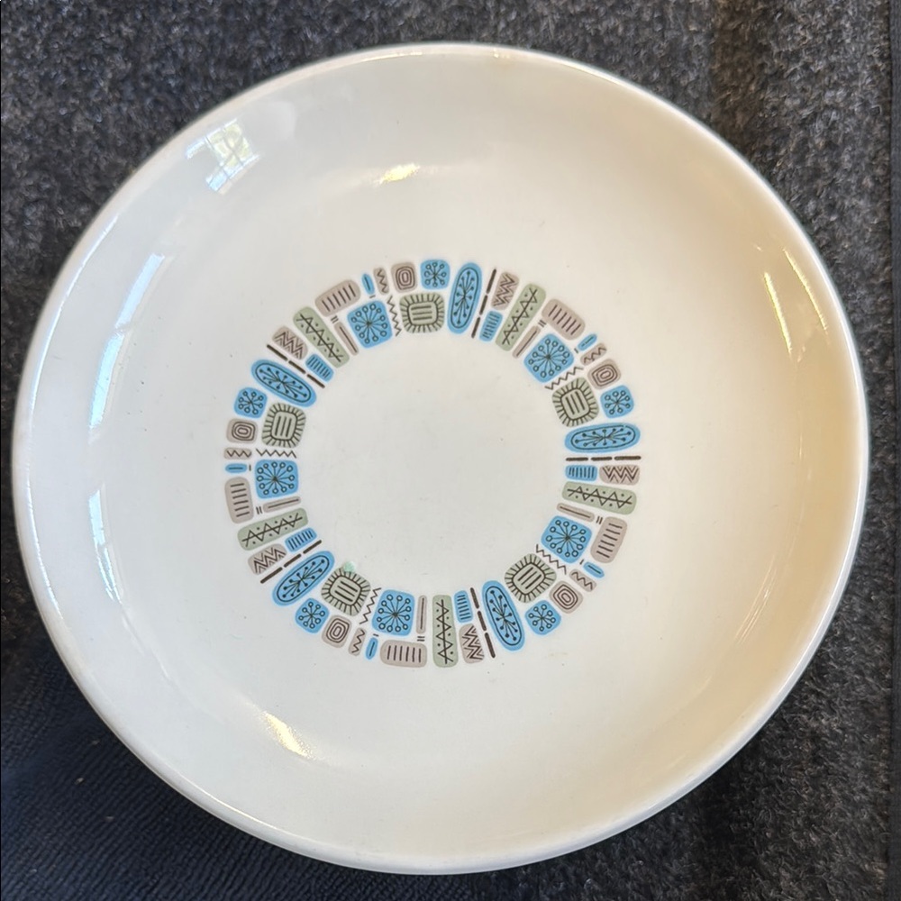 Elegant White and Blue Patterned Dinner Plate